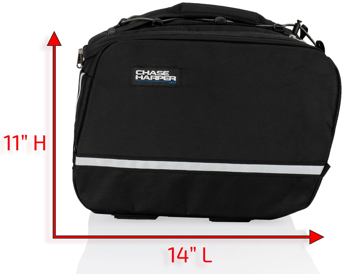 Chase Harper USA 3550 Aeropac II Saddle Bags - aqua-impervious, Industrial Grade Ballistic Nylon w/Thermoplastic Insert, Anti-Scratch Vinyl on Inward Facing Wall, 14" L x 9" W x 10.5" H (Per Side)