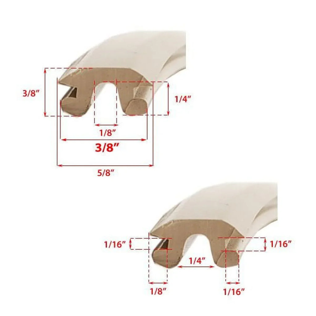 Princecraft 3/8 Inch Beige Semi Rigid vessel Rub Rail Insert (10 FT)
