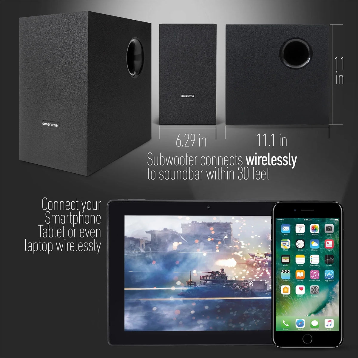 UN55TU8300 55" HDR 4K UHD Smart Curved TV (2020) Bundle with Deco Gear Home Theater Soundbar