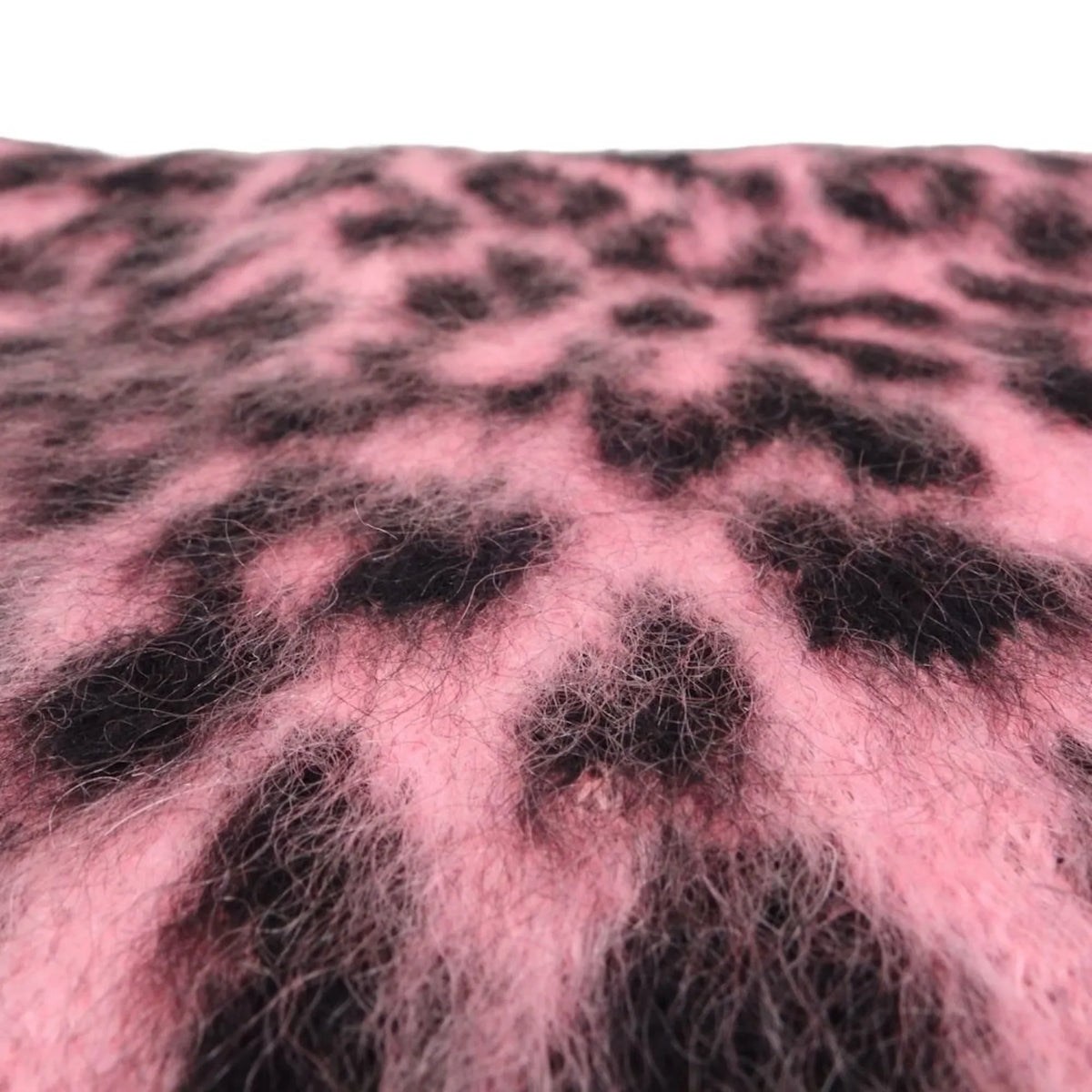 Pre-Owned CELINE Shawl Scarf Leopard Print Mohair x Nylon Pink Black 180357 (Good)