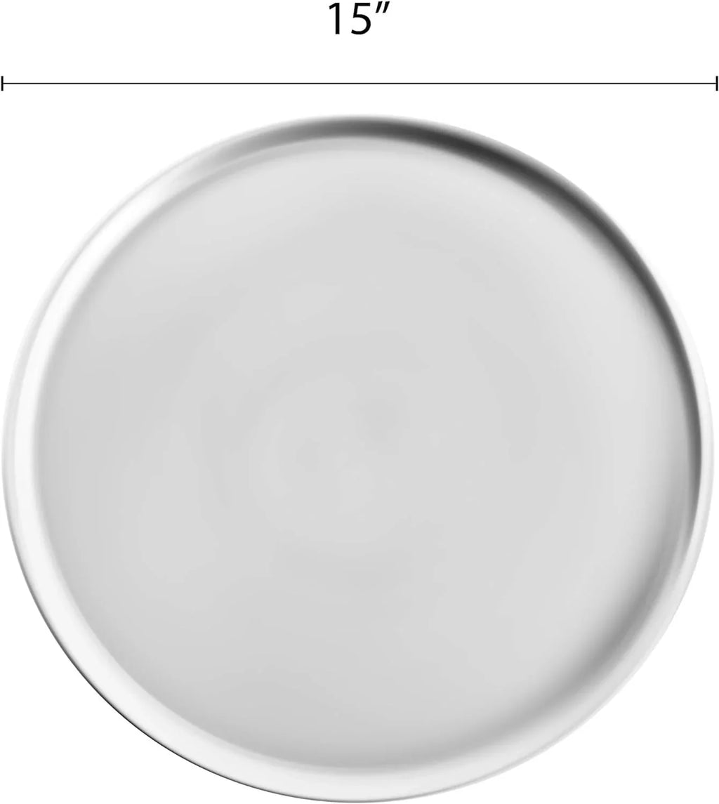 TrueCraftware- Set of 6 Aluminum 15” Pizza Tray Pan Coupe Style - Bakeware Round Pizza Pan Pizza Tray Baking Tray Round Baking Tray for Home Kitchen Pizzeria & Restaurants