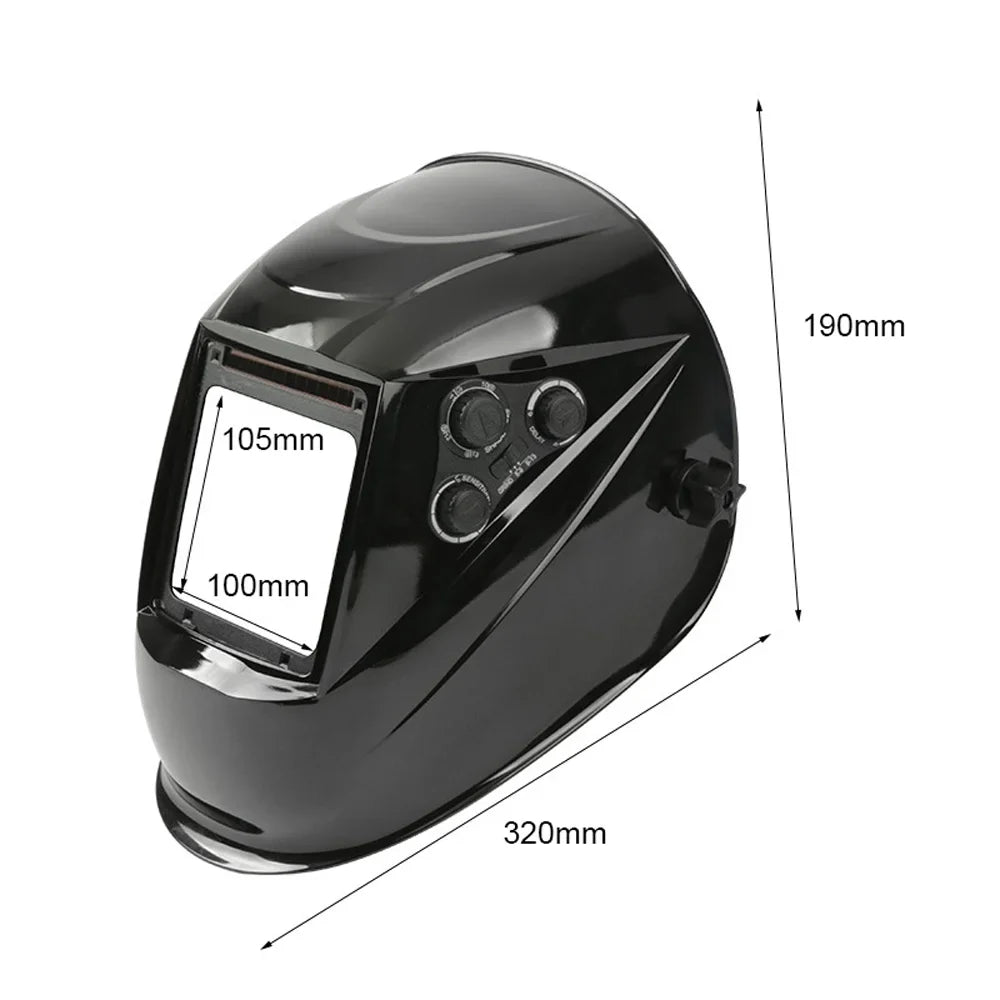 Yabuy Solar Charging Automatic Dimming Welding Large View True Color Welding Facemask 130℃ High Temperature immune Auto Darkening Facemask for Arc Welding Grinding Cutting