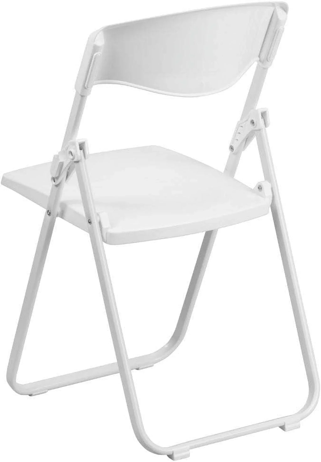 Capacity Heavy Duty White Plastic Folding Chair With Built-In Ganging Brackets. 2 Pack HERCULES Series 500 Lb