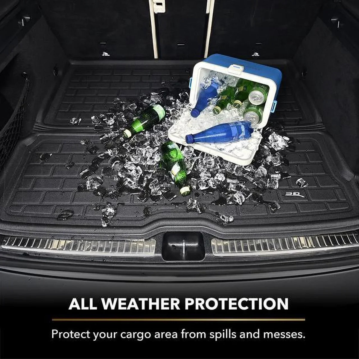 3D MAXpider KAGU Cargo Liner (BLACK) suitable with MERCEDES-BENZ EQS 2022-2024 - Cargo Liner