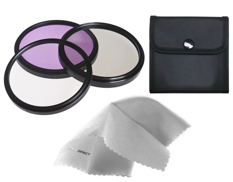 Handycam HDR-UX7 High Grade Multi-Coated, Multi-Threaded, 3 Piece Lens Filter Kit (37mm) + Nwv Direct Microfiber Cleaning Cloth.