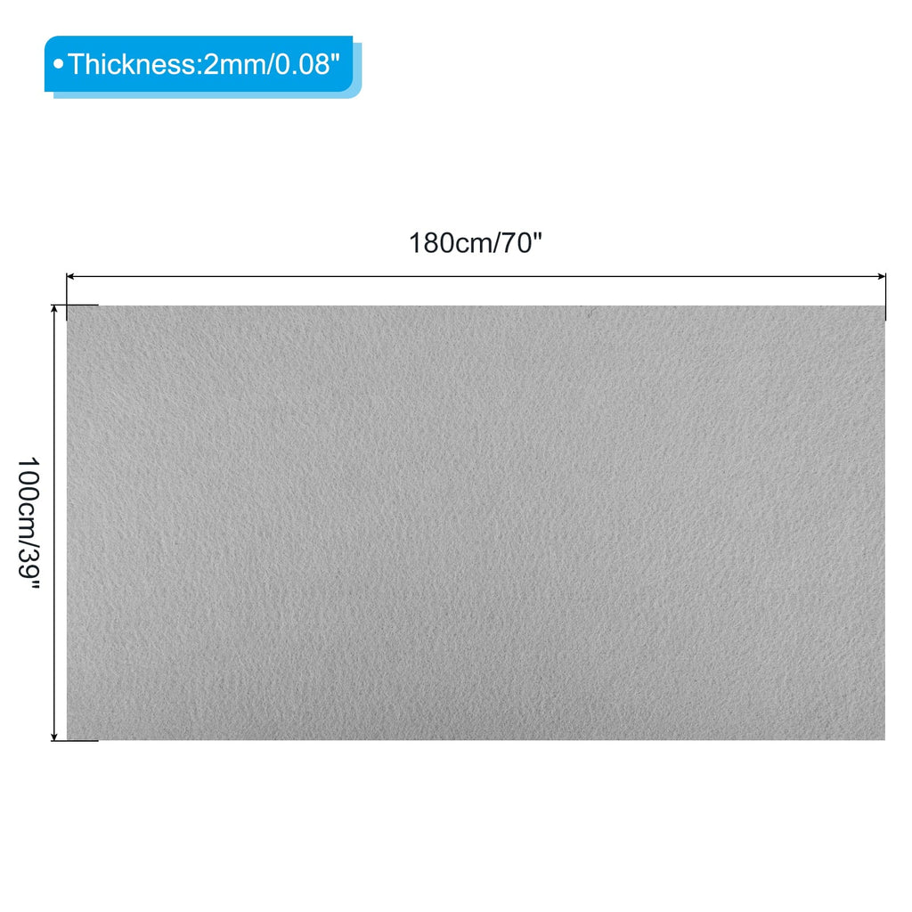 Acrylic Soft Felt Fabric Sheets Fiber Sheets Silver Tone 70x39 Inch 2mm Thick