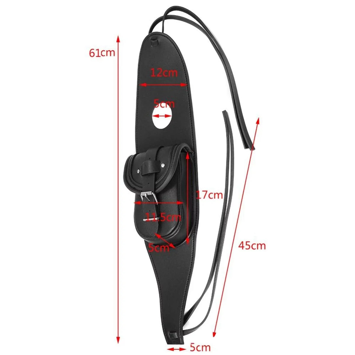 Fuel Tank wrap Bag Panel protector Bag, Easy to Install ,Black Small and Portable Accessory Retro PU Leather Console Center Pouch Tool Bag