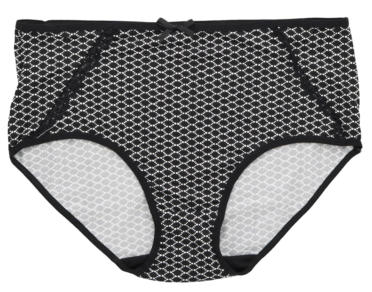 Delta Burke Intimates Women's Plus Size Sexy Classic High Rise Brief Panties (5Pr) (X-Large, Hot Pink Black Florals)