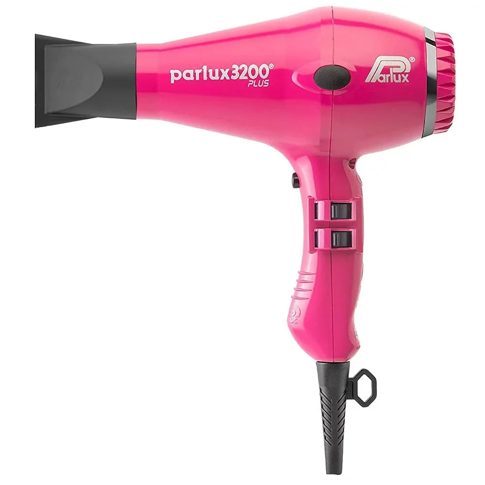 Parlux 3200 Plus Fuchsia Hair Dryer and M Hair Designs Tangle Stop Cord shield Detangler Black (Bundle - 2 Items)