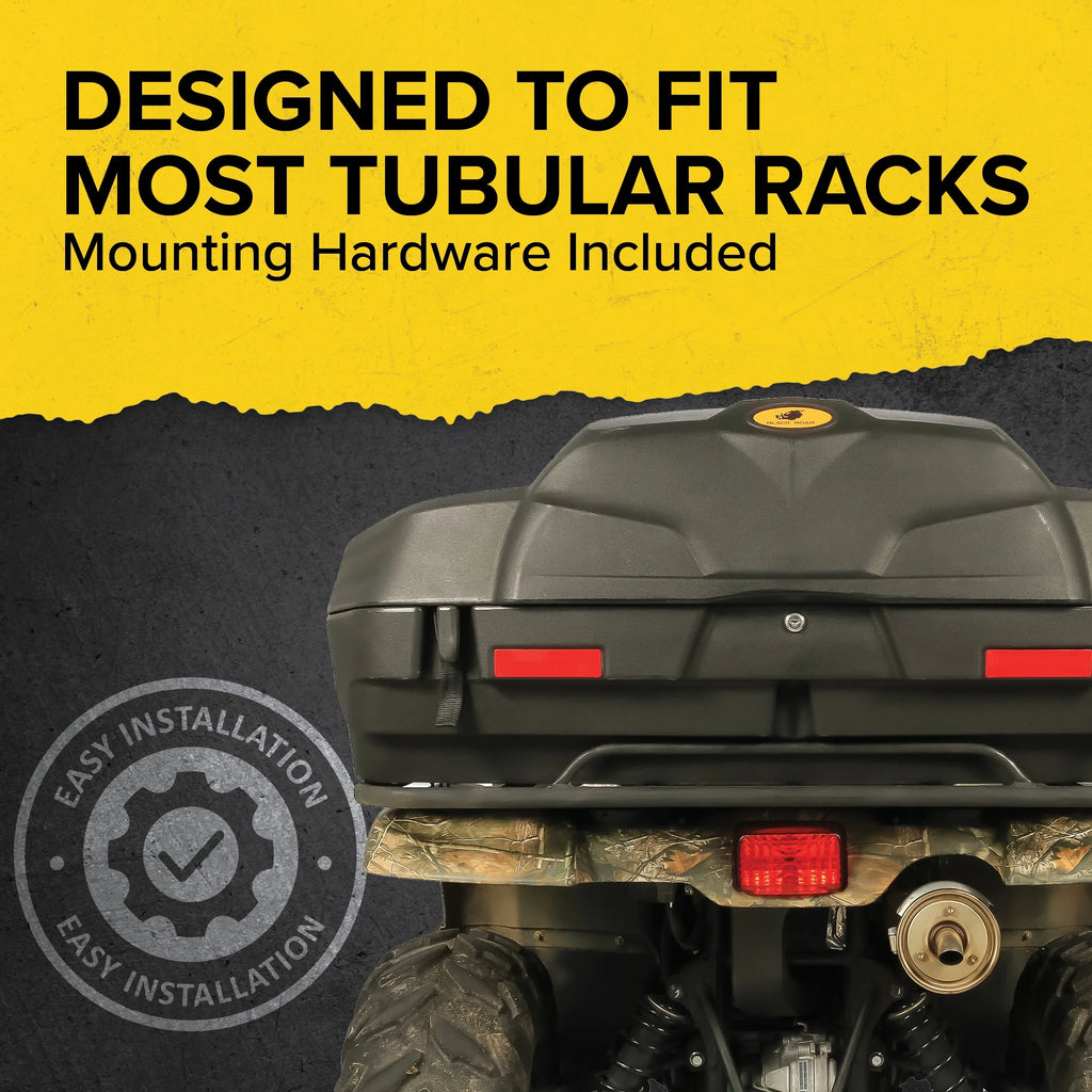 Camco Black Boar ATV/UTV Rear Storage Box and Lounger | Features a Lockable liquid-immune Storage Box, an Impact-immune Design, and a Soft Comfortable Seat Cushion (66010)