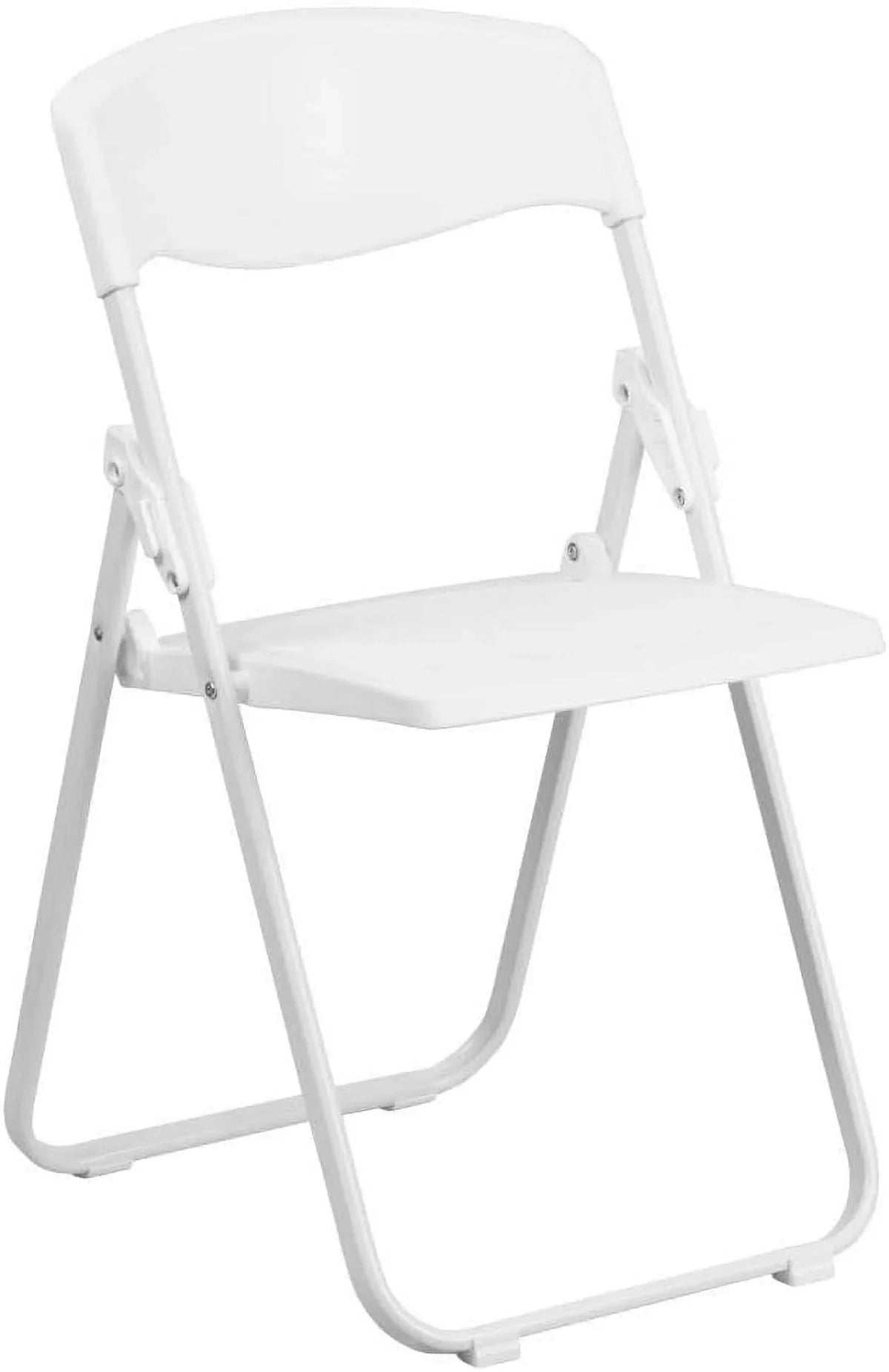 Capacity Heavy Duty White Plastic Folding Chair With Built-In Ganging Brackets. 2 Pack HERCULES Series 500 Lb
