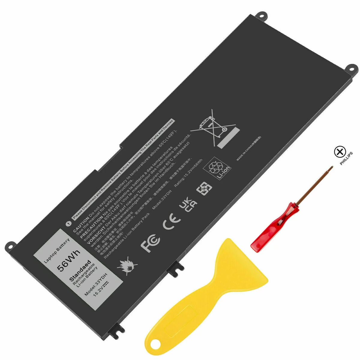 33YDH Laptop Battery For  Latitude 3380 3590 3580 3480 3490 W7NKD P30E001 US