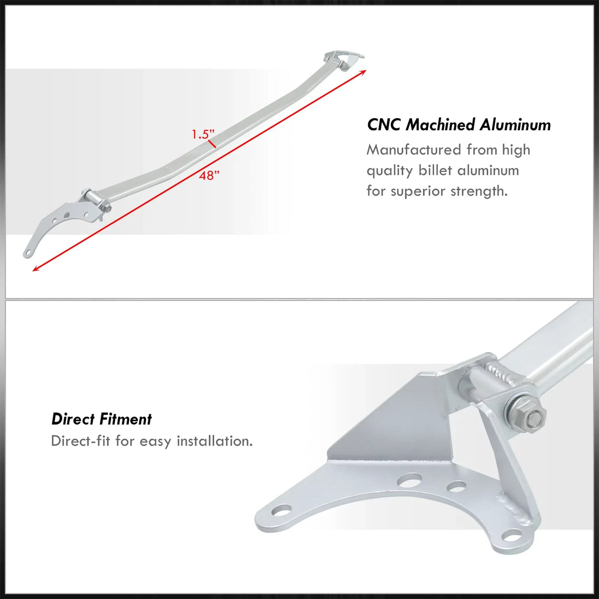 AJP Distributors Front Upper Suspension Aluminum Strut Bar Rod Tower Brace appropriate/Replacement For  2 Series F87 M2 F22 220i 230i M240i 2014 2015 2016 2017 2018 2019 2020 2021