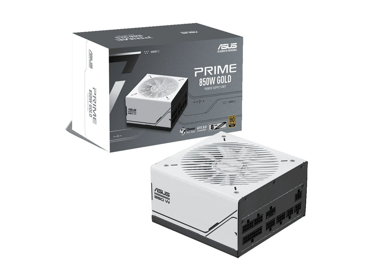 Prime 850W Gold (850 Watt, ATX 3.0 appropriate, Fully Modular Power Supply, 80+ Gold Certified, Dual Ball Bearings, Two Color Options in One, 8-Year Warranty)