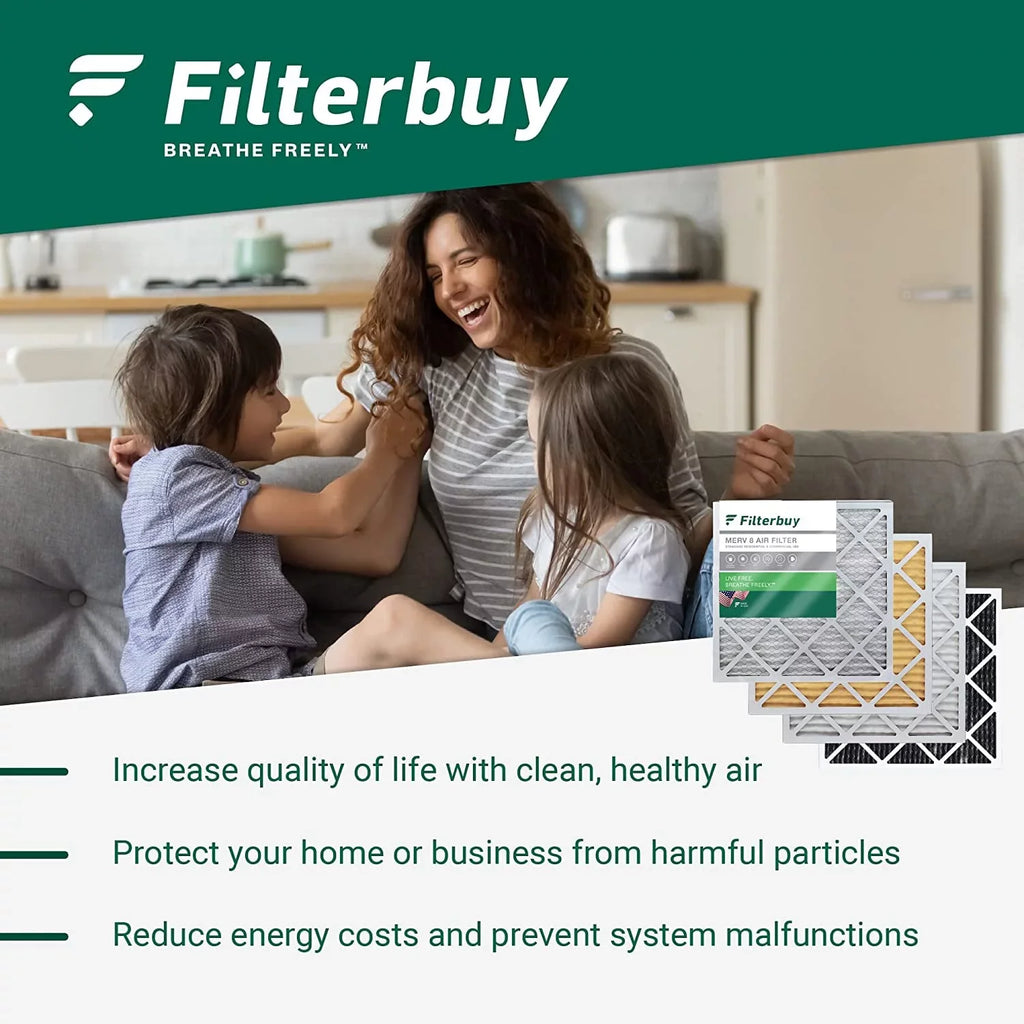 Filterbuy 22x22x1 MERV 8 Pleated HVAC AC Furnace Air Filters (2-Pack)