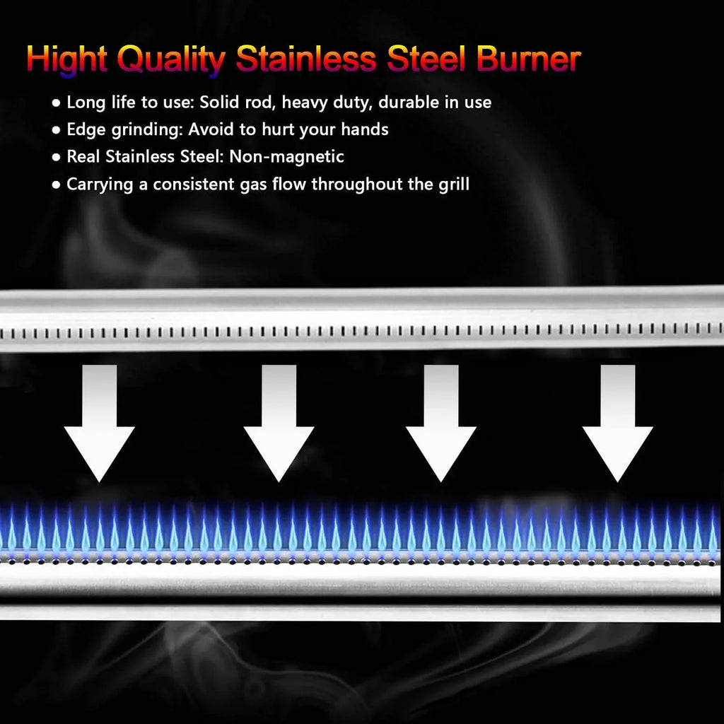 67820 67722 Grill Burner Tube Set Replacement for Weber Genesis 300 Series (2007-2010), Genesis E310 E320 S310 S320 EP310 EP320 Grills with Side Control Knobs, 34-1/4 Inch Stainless Steel Grill Burner