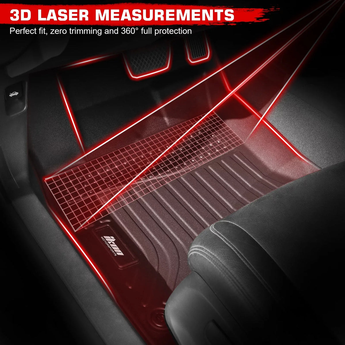 Ikon Motorsports 3D TPE Floor Mats + Trunk Mat, matching with 2022-2024 Honda Civic Black All climate Waterproof Anti-Slip Floor Liners Front & 2nd Row Full Set Interior Storage shield Accessories
