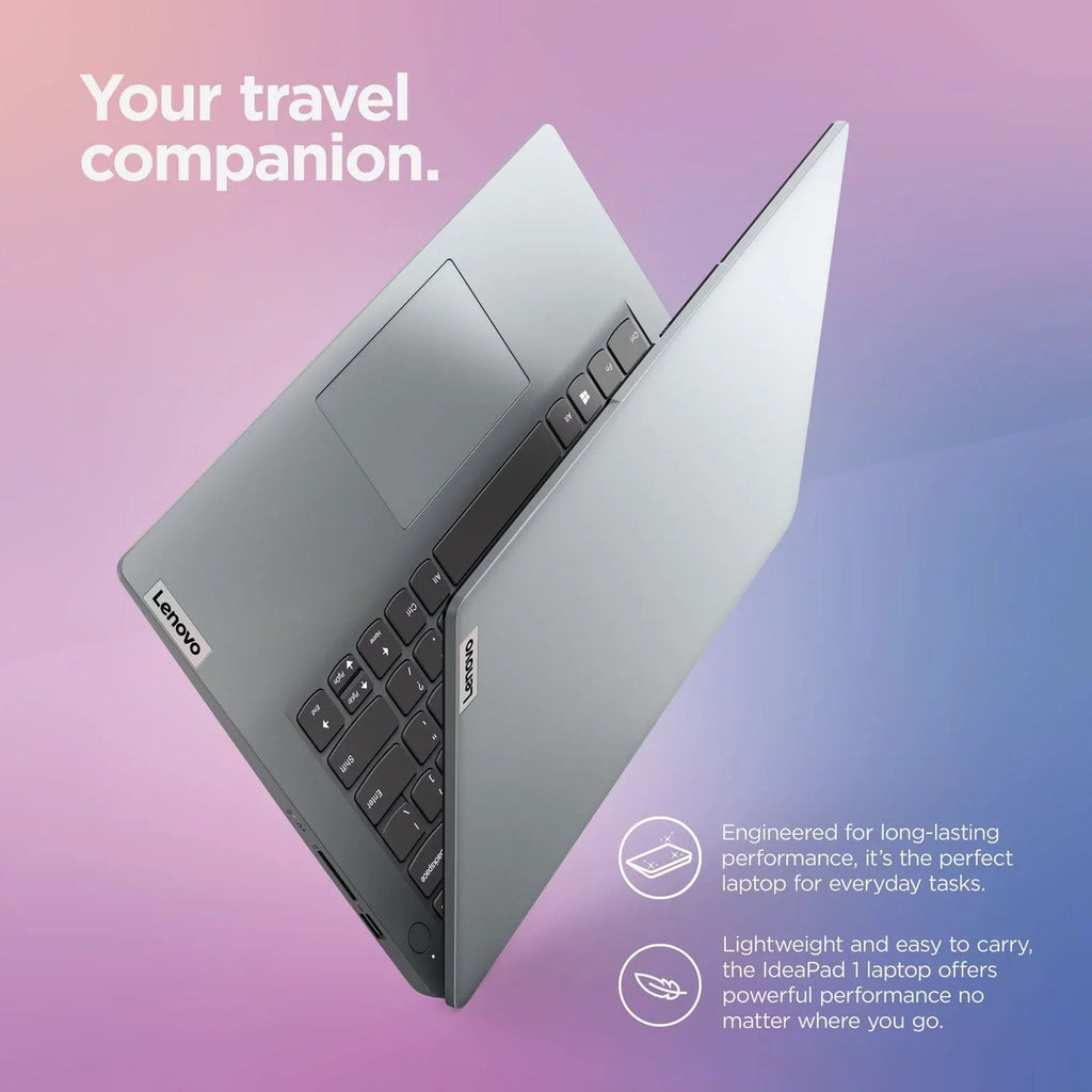 2022 Newest Ideapad 1i Laptop, 14 inch HD Display,  Quad-Core Processor, 4GB RAM, 256GB Storage, Wi-Fi 6, Bluetooth, Cloud Grey, Windows 11 Home in S Mode