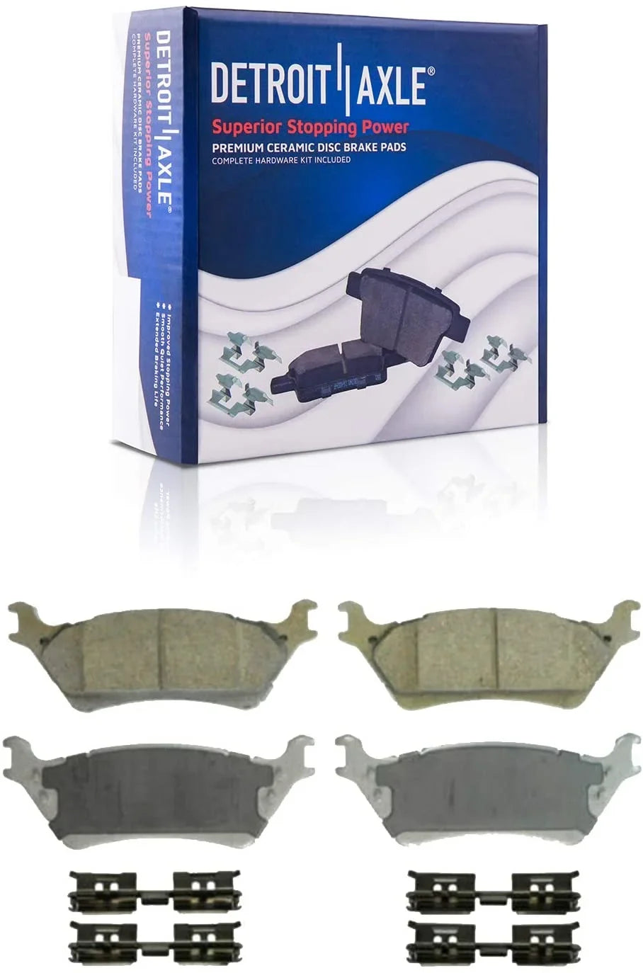 Detroit Axle - Brake Kit for 2012-2020  F-150 Drilled & Slotted Disc Brake Rotors and Ceramic Brakes Pads 2013 2014 2015 2016 2017 2018 2019 Front and Rear Replacement