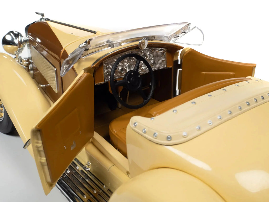 1935 Duesenberg SSJ Speedster Yukon Gold and Chocolate Brown 1/18 Diecast Model Car by Auto World