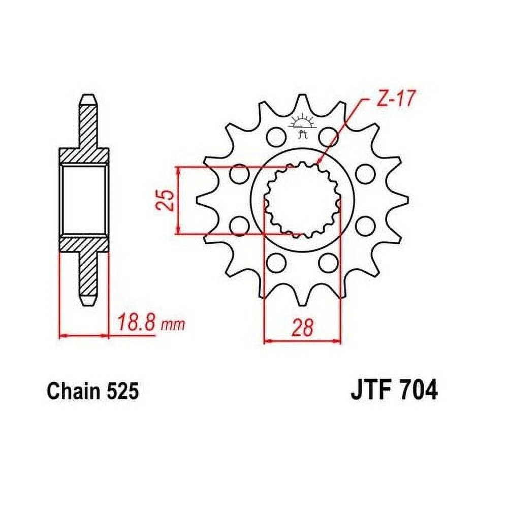 JT Steel Front Sprocket 16T for Street  F800 GS 2008-2013