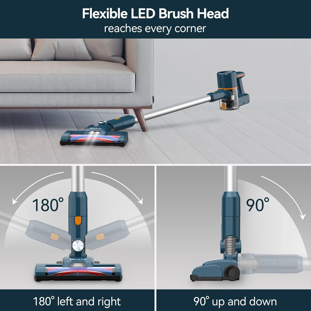 Wnkim Cordless Vacuum Cleaner, 6-in-1 Stick Vacuum with 2200 mAh Battery, Powerful Lightweight Vacuum Cleaner up to 35 Mins Runtime, for Home Hard Floor Carpet Pet Hair, M5