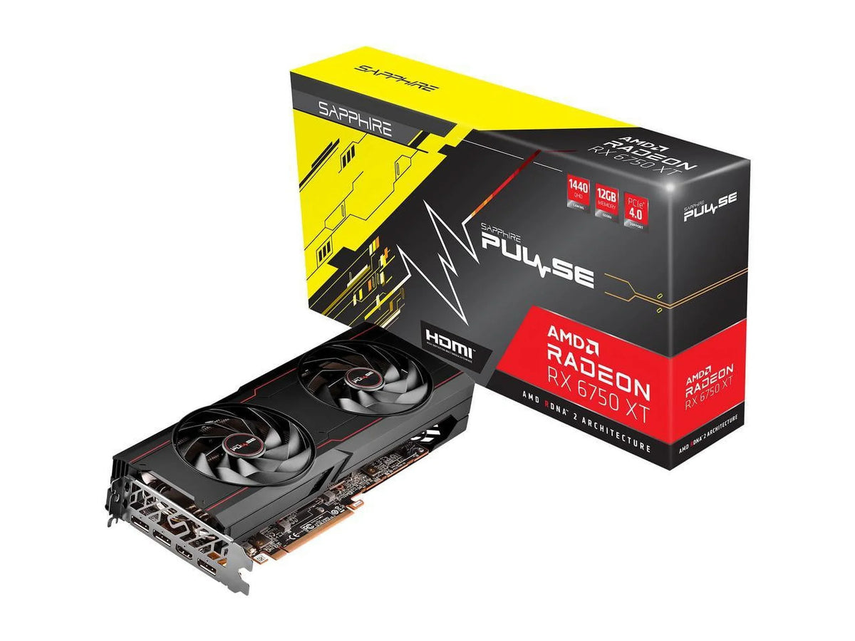 SAPPHIRE PULSE Radeon RX 6750 XT 12GB GDDR6 PCI Express 4.0 ATX Video Card 11318-03-20G
