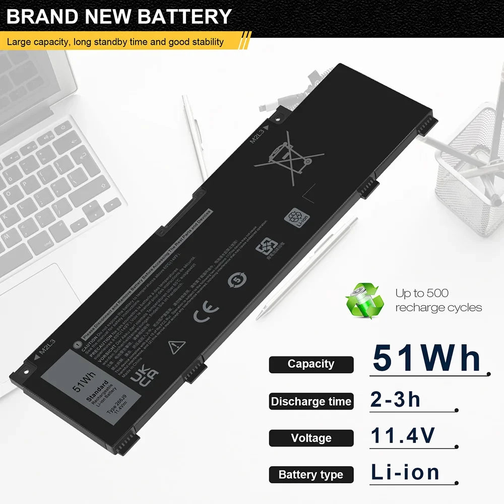 For  Battery G3 15 3590 51Wh 11.4V 4265mAh 415CG M4GWP PN1VN 266J9