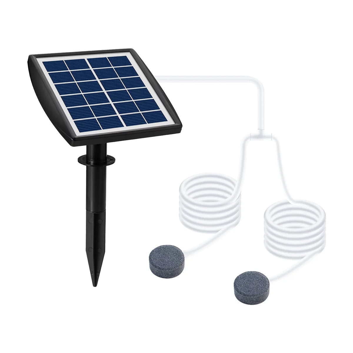 Htovila 2W -in Solar Pump with 8.2ft 2 Air Bubble Stones Fish  Oxygenator Aquarium Aerator Air Pump Fishing Aerator for Garden Fish  Pool Pond
