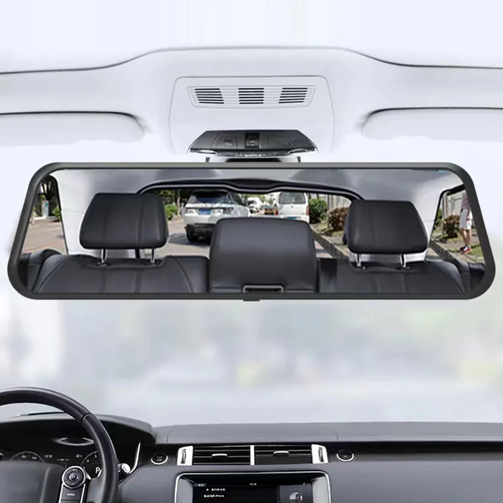 9.66 Inch Touchscreen Dual Camera DVR Dash Cam - 1080P Front & Rear Driving Recorder - Wide Angle Support, Night-Vision, Parking Monitor, Motion Detection - Collision Locking Loop