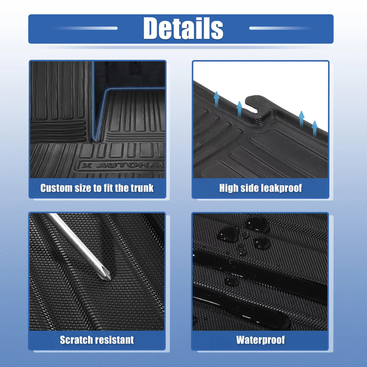 Unique Bargains Cargo Trunk Tray Cargo Liner Rear Cargo Trunk Floor Mat Waterproof Protector for  Highlander 2020 2021 2022