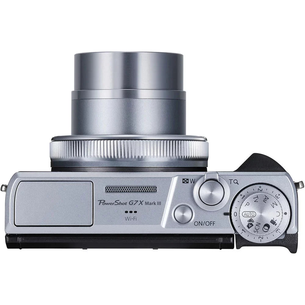 PowerShot G7 X Mark III Digital Camera (Silver) + Extra Battery + Flash - 32GB Kit
