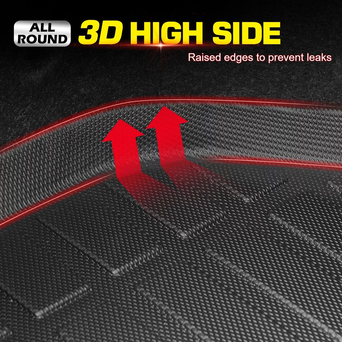 Ikon Motorsports Trunk Mat appropriate With 2023 Honda CR-V, Black 3D Molded Car Rear Carpets Liner Protection TPE Thermo Plastic Elastomer All climate Boot Tray shield Protector Pad