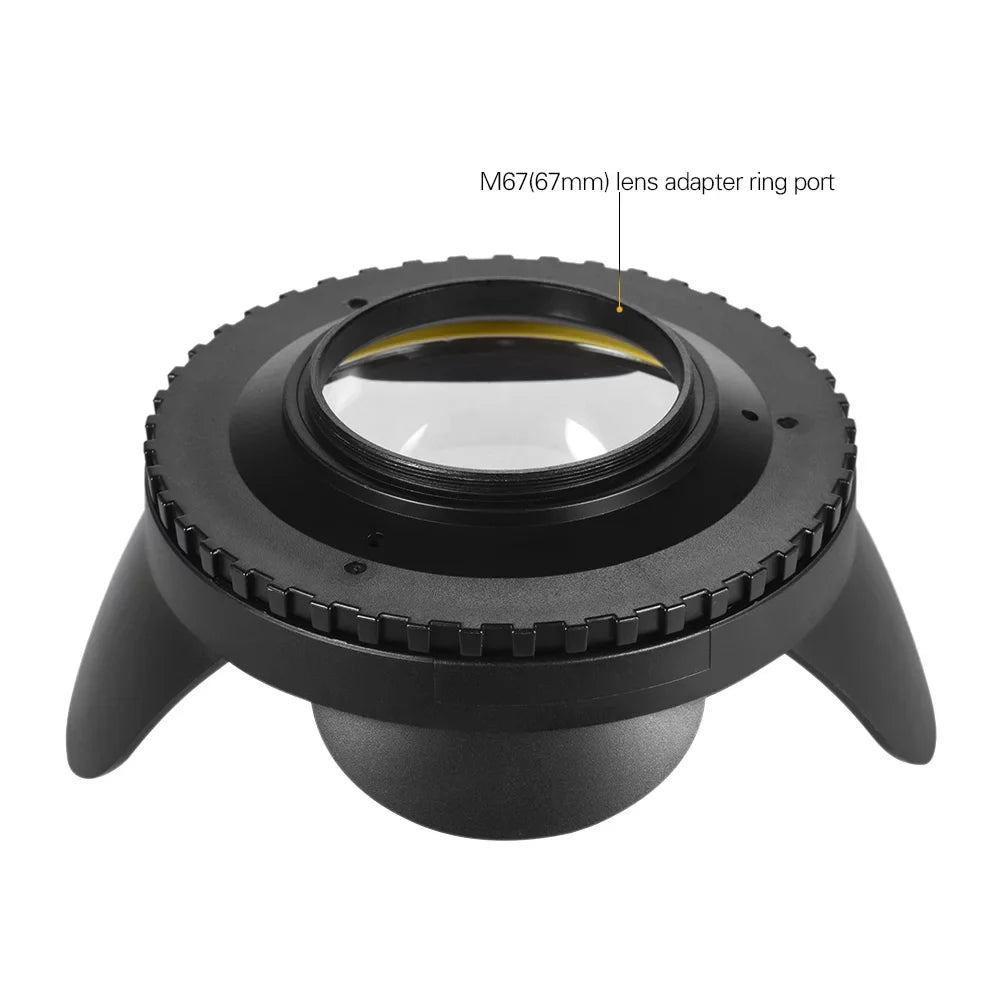 MEIKON Dome Port,Shade protector 60m/ Lens Port Case protector 60m/ 197ft Wide Lens Port Round Adapter Camera Case Shade shield Port Case Shade 197ft Waterproof 67mm Fisheye Wide Lens 60m/ 197ft Waterproof