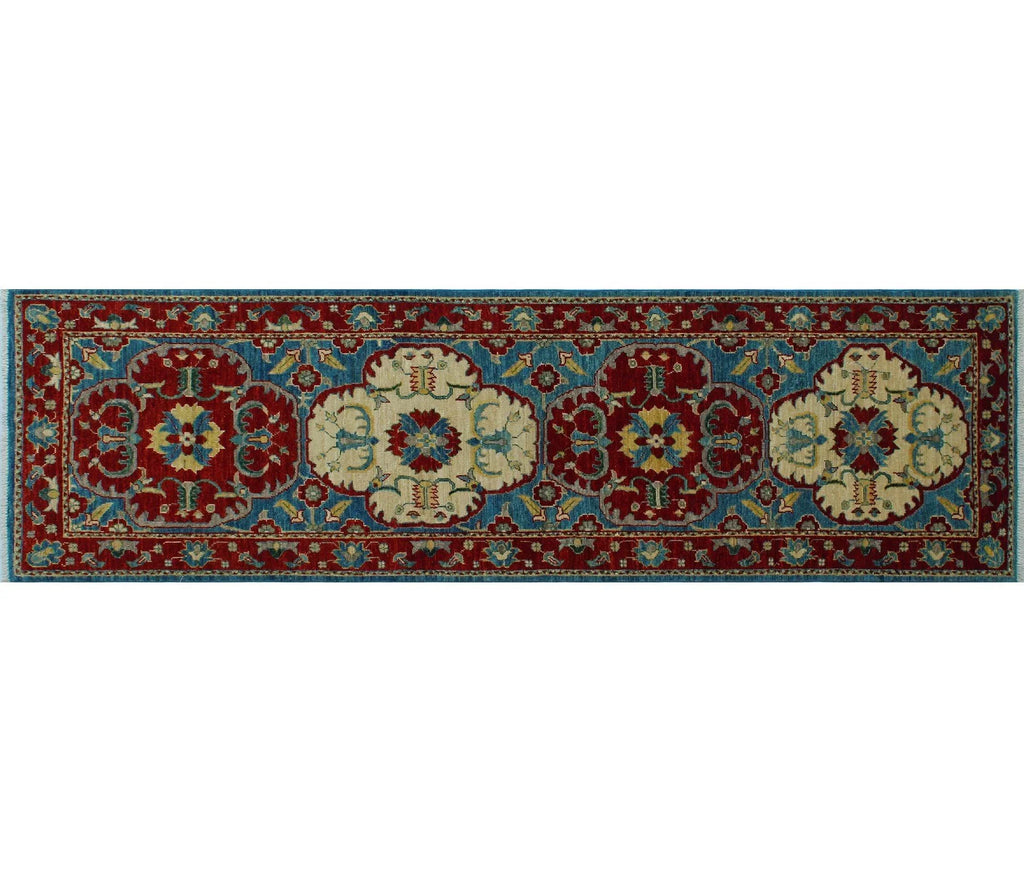Blue/Red Runner, 2'10" x 9'10". Aria Melba Lt