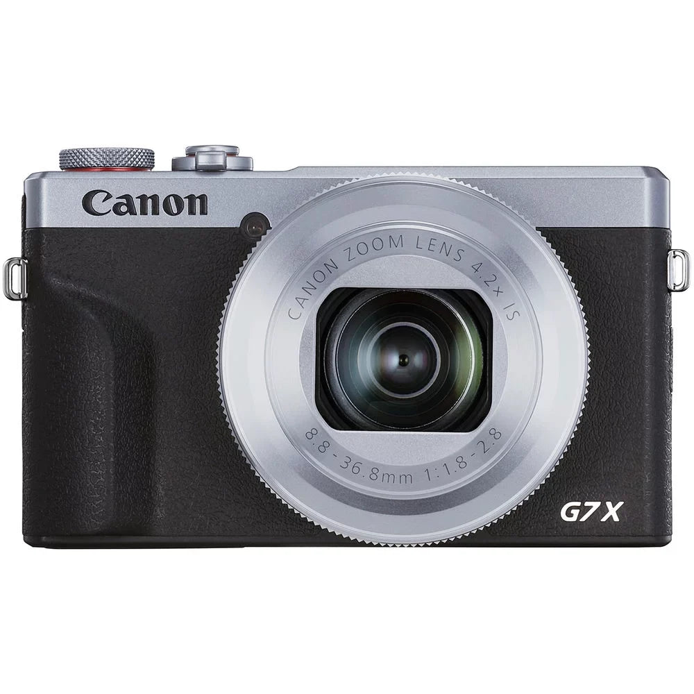 PowerShot G7 X Mark III Digital Camera (Silver) + Extra Battery + Flash - 32GB Kit