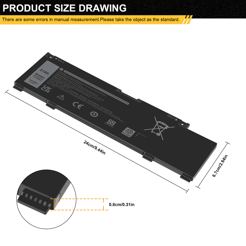 For  Battery G3 15 3590 51Wh 11.4V 4265mAh 415CG M4GWP PN1VN 266J9