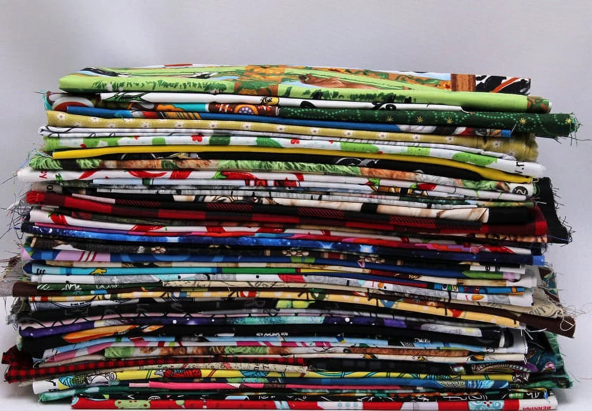 Quilter’s Cotton Fabric Scraps - Sold by The 3 lbs - Scrap Bag Bolt End Pieces Remnants Assorted premium Cotton Novelty Fabrics for Sewing Scrappy Quilting Stash, Scrap Quilts