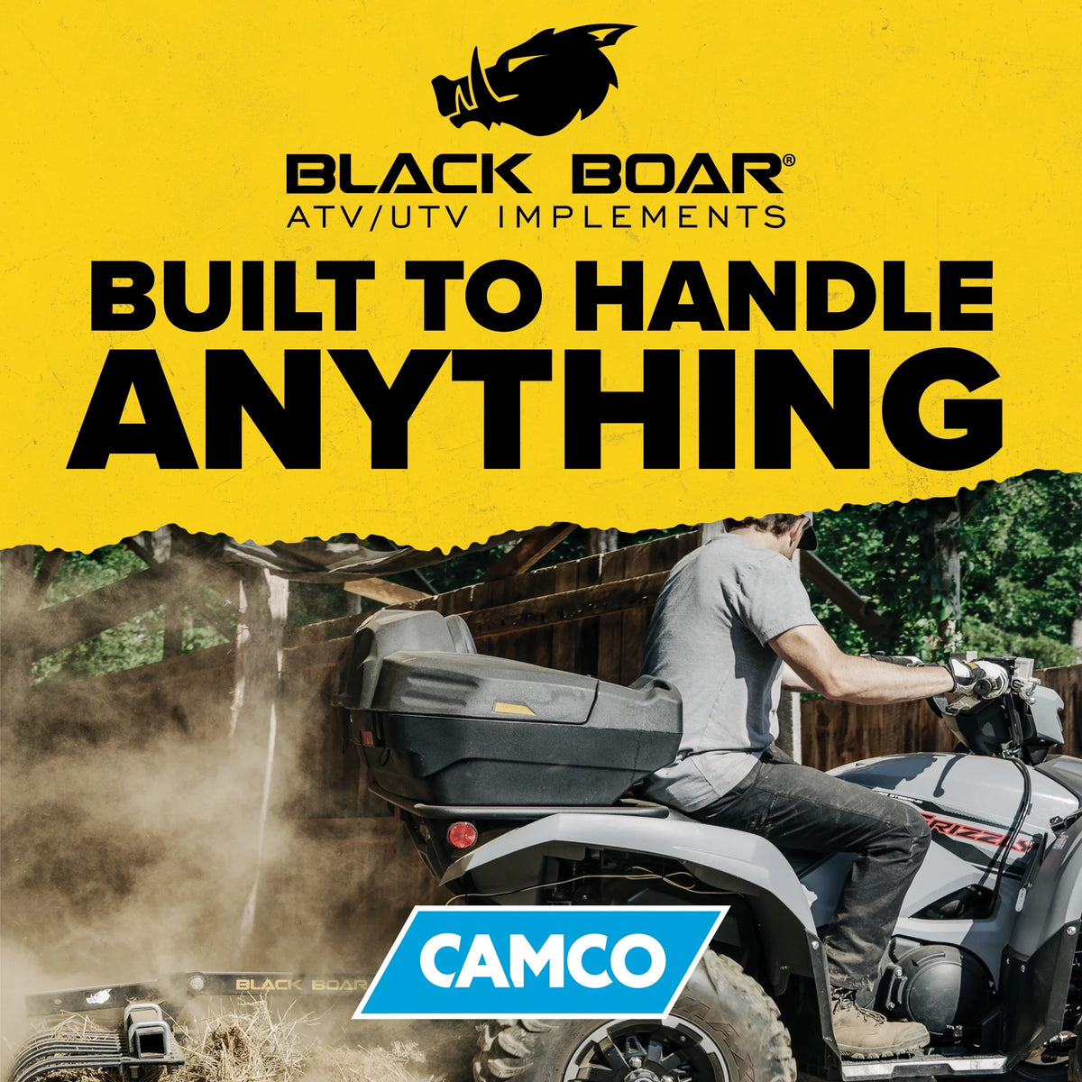Camco Black Boar ATV/UTV Rear Storage Box and Lounger | Features a Lockable liquid-immune Storage Box, an Impact-immune Design, and a Soft Comfortable Seat Cushion (66010)
